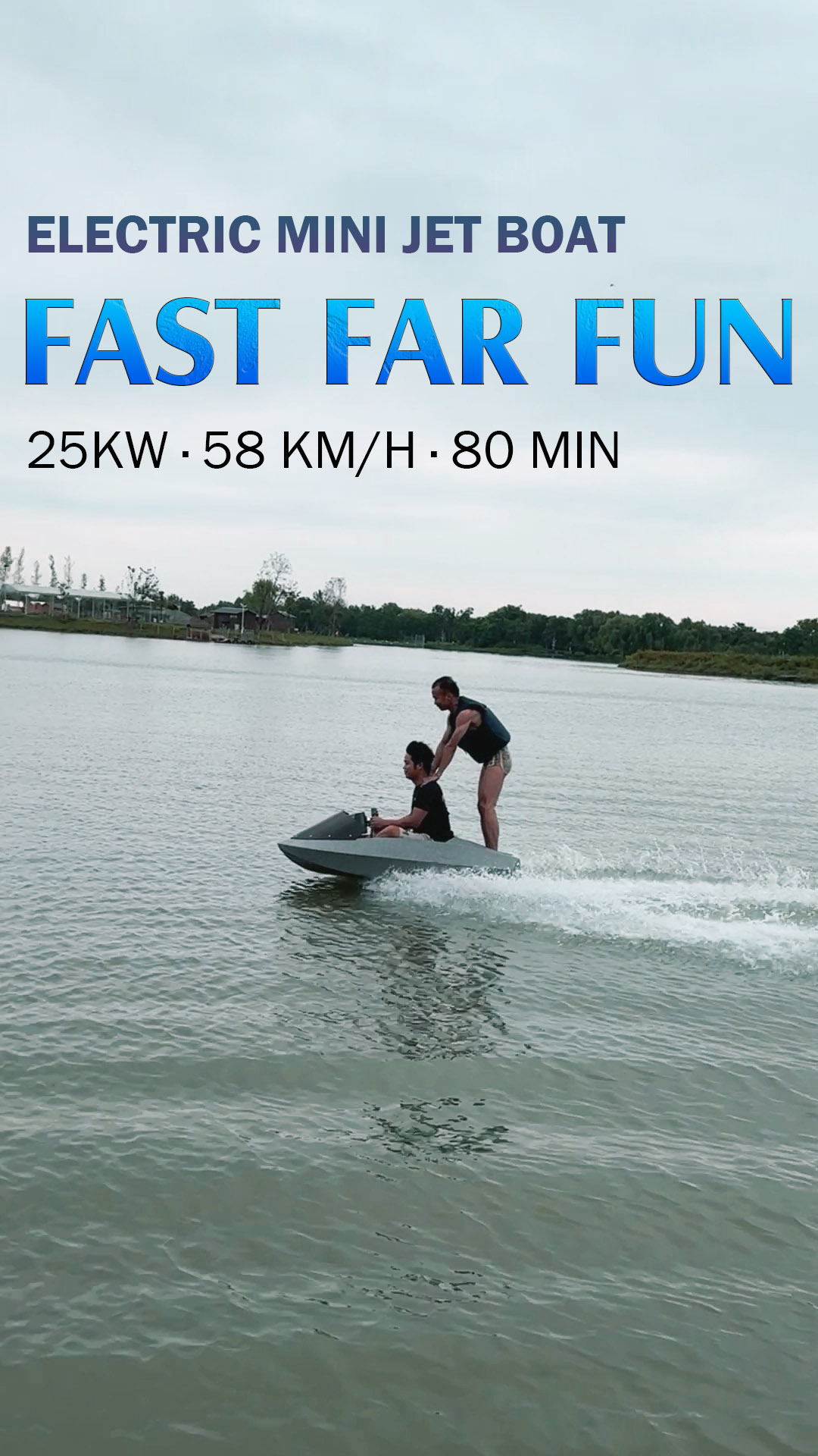 AdmitJet 2025 25KW EPP Electric Mini Jet Boat for Families & Resorts